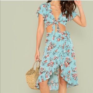 NWOT 2-piece floral skirt and top